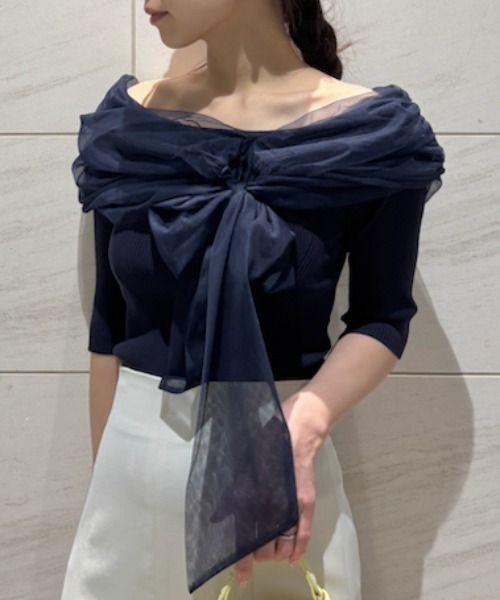 FRAY I.D チュールコンビオフショルニット チュールコンビオフショルニット(ニット)｜トップス｜FRAY I.D