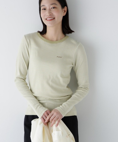 MILLER(ミラー)の「◆【Millerコラボ】パネルリブロングスリーブTシャツ(Tシャツ/カットソー・レディース・ケリーグリーン/ブラック系その他3/ブルー系その他3/レッド系その他4・MEDIUM)」の1枚目の写真