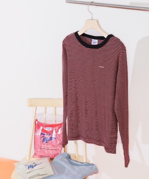 MILLER(ミラー)の「◆【Millerコラボ】パネルリブロングスリーブTシャツ(Tシャツ/カットソー・レディース・ケリーグリーン/ブラック系その他3/ブルー系その他3/レッド系その他4・MEDIUM)」の2枚目の写真