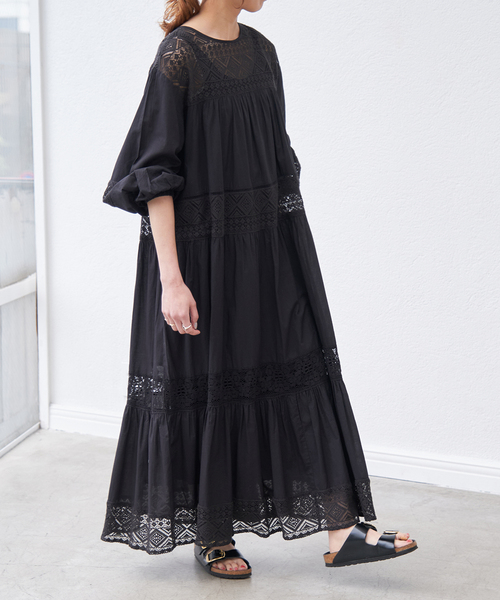 Spick & Span(スピックアンドスパン)の「《追加》HYUレースギャザーワンピース(ワンピース・レディース・ホワイト/ブラック・FREE)」の12枚目の写真