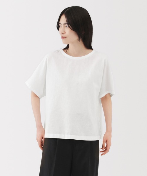 無印良品(ムジルシリョウヒン)の「婦人 ヘンプ コットン 半袖ブラウス(シャツ/ブラウス・レディース・ブルー系/イエロー系/ホワイト/ブラック・S/M/L/XL)」の2枚目の写真