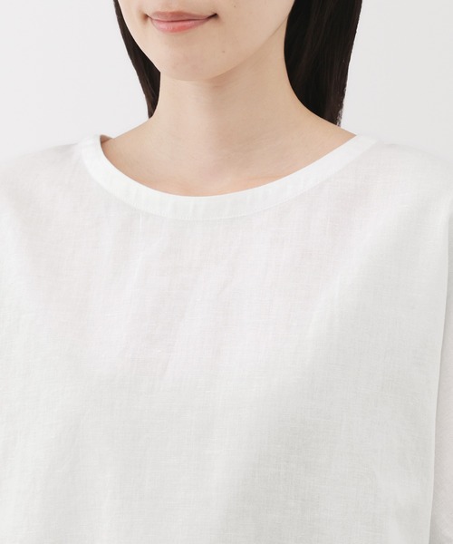 無印良品(ムジルシリョウヒン)の「婦人 ヘンプ コットン 半袖ブラウス(シャツ/ブラウス・レディース・ブルー系/イエロー系/ホワイト/ブラック・S/M/L/XL)」の8枚目の写真