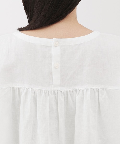 無印良品(ムジルシリョウヒン)の「婦人 ヘンプ コットン 半袖ブラウス(シャツ/ブラウス・レディース・ブルー系/イエロー系/ホワイト/ブラック・S/M/L/XL)」の9枚目の写真