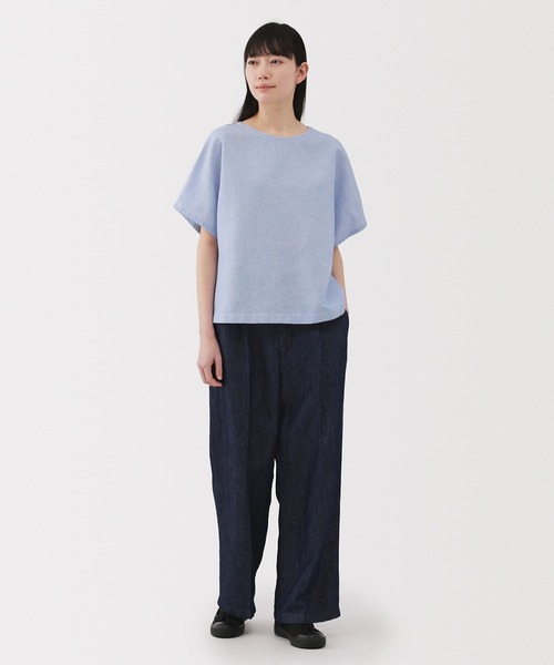 無印良品(ムジルシリョウヒン)の「婦人 ヘンプ コットン 半袖ブラウス(シャツ/ブラウス・レディース・ブルー系/イエロー系/ホワイト/ブラック・S/M/L/XL)」の22枚目の写真