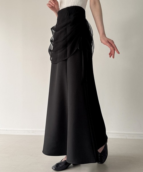 martadomarjue またどまーじゅ セール】チュールドレープマーメイドスカート（スカート