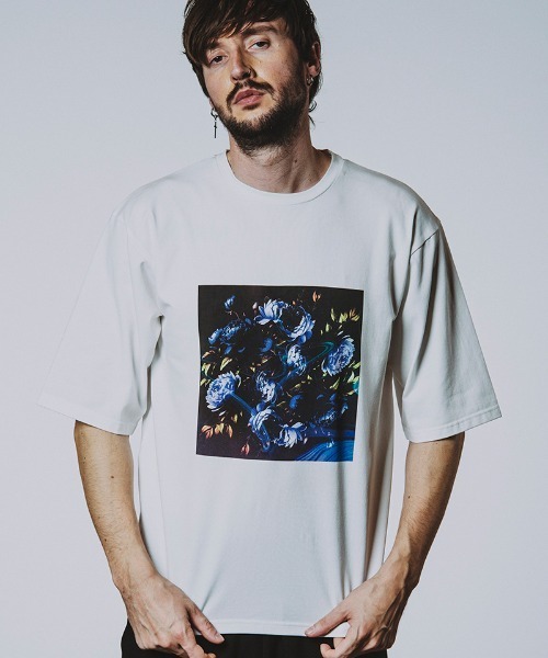 NO ID.(ノーアイディ)の「mt9650-FlowerプリントT Tシャツ(Tシャツ/カットソー・メンズ・ブラック/ホワイト・ONE SIZE)」の21枚目の写真