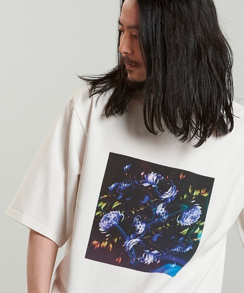 NO ID.(ノーアイディ)の「mt9650-FlowerプリントT Tシャツ(Tシャツ/カットソー・メンズ・ブラック/ホワイト・ONE SIZE)」の19枚目の写真