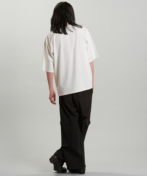 NO ID.(ノーアイディ)の「mt9650-FlowerプリントT Tシャツ(Tシャツ/カットソー・メンズ・ブラック/ホワイト・ONE SIZE)」の14枚目の写真