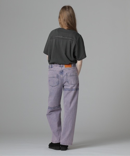 AVIREX(アヴィレックス)の「《直営店限定》LACE DETAILS EMBROIDERY T-SHIRT/レースディテール刺繍Tシャツ(Tシャツ/カットソー・レディース・チャコールグレー/オフホワイト/ブラウン・F)」の12枚目の写真