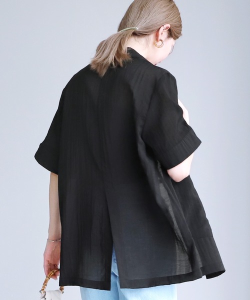 reca（レカ）の「シアー半袖テーラージャケット（テーラードジャケット・レディース・ブラック/アイボリー・M）」の16枚目の写真