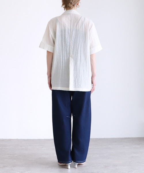 reca（レカ）の「シアー半袖テーラージャケット（テーラードジャケット・レディース・ブラック/アイボリー・M）」の20枚目の写真