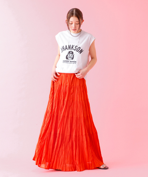 Rouge vif la cle（ルージュヴィフラクレ）の「【Le Melange/ル・メランジュ】コットンギャザースカート/機能素材/ギャザー/スカート【WEB限定】（スカート・レディース・ブラック/オレンジ/ホワイト/イエロー・S/M）」の20枚目の写真