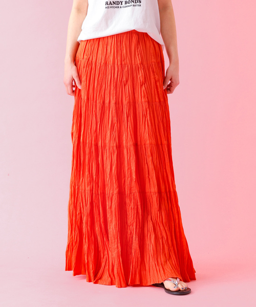 Rouge vif la cle（ルージュヴィフラクレ）の「【Le Melange/ル・メランジュ】コットンギャザースカート/機能素材/ギャザー/スカート【WEB限定】（スカート・レディース・ブラック/オレンジ/ホワイト/イエロー・S/M）」の18枚目の写真