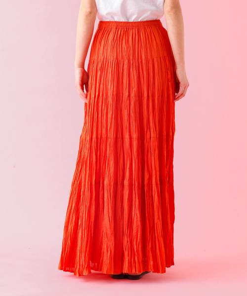 Rouge vif la cle（ルージュヴィフラクレ）の「【Le Melange/ル・メランジュ】コットンギャザースカート/機能素材/ギャザー/スカート【WEB限定】（スカート・レディース・ブラック/オレンジ/ホワイト/イエロー・S/M）」の11枚目の写真