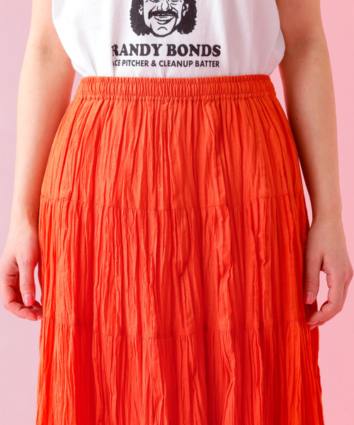 Rouge vif la cle（ルージュヴィフラクレ）の「【Le Melange/ル・メランジュ】コットンギャザースカート/機能素材/ギャザー/スカート【WEB限定】（スカート・レディース・ブラック/オレンジ/ホワイト/イエロー・S/M）」の10枚目の写真