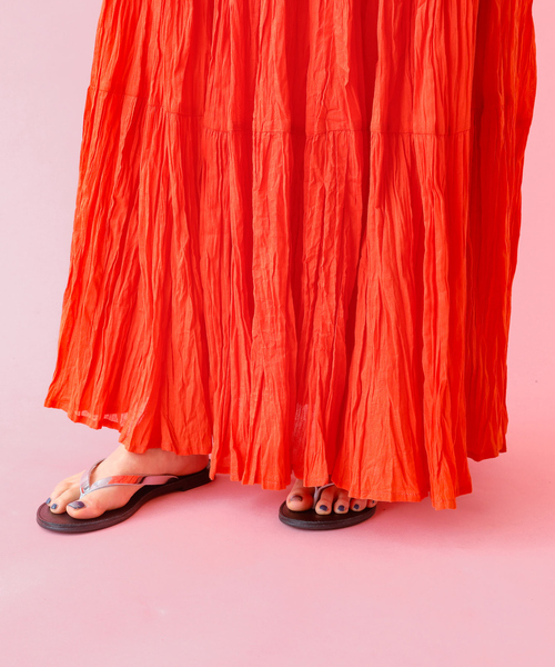 Rouge vif la cle（ルージュヴィフラクレ）の「【Le Melange/ル・メランジュ】コットンギャザースカート/機能素材/ギャザー/スカート【WEB限定】（スカート・レディース・ブラック/オレンジ/ホワイト/イエロー・S/M）」の9枚目の写真