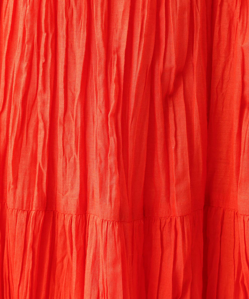 Rouge vif la cle（ルージュヴィフラクレ）の「【Le Melange/ル・メランジュ】コットンギャザースカート/機能素材/ギャザー/スカート【WEB限定】（スカート・レディース・ブラック/オレンジ/ホワイト/イエロー・S/M）」の5枚目の写真