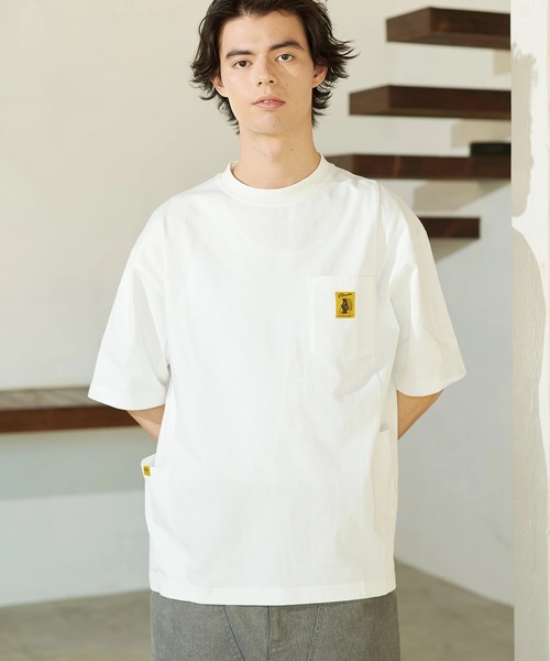 go slow caravan(ゴースローキャラバン)の「COBMASTER/コブマスター 吸水速乾天竺ラゲッジポケットビッグTEE(Tシャツ/カットソー・メンズ・ブラック/その他1/ホワイト・LARGE/X-LARGE/MEDIUM)」の17枚目の写真