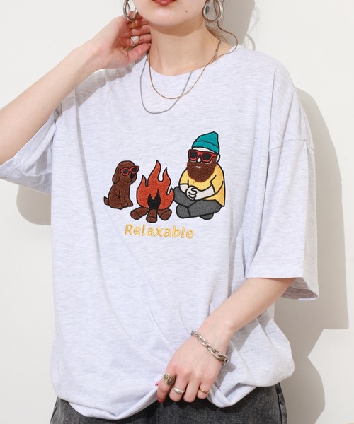 FUNALIVE(ファンアライブ)の「サガラ刺繍 フロントプリントロゴ ワイドTシャツ(Tシャツ/カットソー・メンズ・スミクロ/オフホワイト/ミント/レモンイエロー/グリーン系その他2/ライトブラック/ホワイト/ネイビー/ライトイエロー/グレイッシュブルー/ブラック系その他3/アイボリー/ラベンダー/ダークグリーン/ブラック系2/ブラック系その他/ホワイト系1/ブラウン系1/ブラウン系2/ホワイト系2/ブラック系1/ホワイト系その他/グリーン系/ブラック系3・LL/L/M)」の5枚目の写真