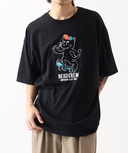FUNALIVE(ファンアライブ)の「サガラ刺繍 フロントプリントロゴ ワイドTシャツ(Tシャツ/カットソー・メンズ・スミクロ/オフホワイト/ミント/レモンイエロー/グリーン系その他2/ライトブラック/ホワイト/ネイビー/ライトイエロー/グレイッシュブルー/ブラック系その他3/アイボリー/ラベンダー/ダークグリーン/ブラック系2/ブラック系その他/ホワイト系1/ブラウン系1/ブラウン系2/ホワイト系2/ブラック系1/ホワイト系その他/グリーン系/ブラック系3・LL/L/M)」の12枚目の写真