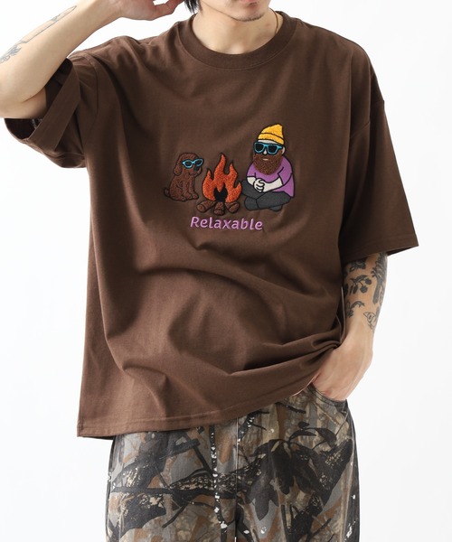 FUNALIVE(ファンアライブ)の「サガラ刺繍 フロントプリントロゴ ワイドTシャツ(Tシャツ/カットソー・メンズ・スミクロ/オフホワイト/ミント/レモンイエロー/グリーン系その他2/ライトブラック/ホワイト/ネイビー/ライトイエロー/グレイッシュブルー/ブラック系その他3/アイボリー/ラベンダー/ダークグリーン/ブラック系2/ブラック系その他/ホワイト系1/ブラウン系1/ブラウン系2/ホワイト系2/ブラック系1/ホワイト系その他/グリーン系/ブラック系3・LL/L/M)」の14枚目の写真