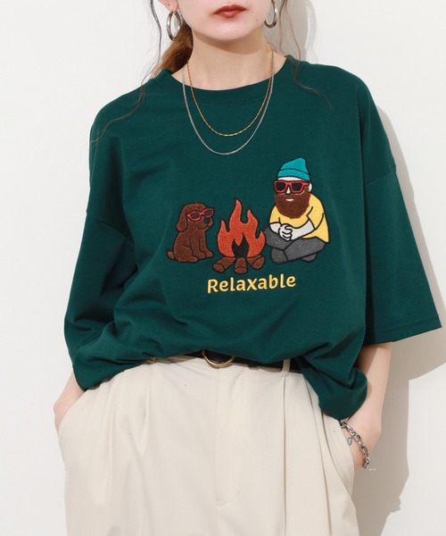 FUNALIVE(ファンアライブ)の「サガラ刺繍 フロントプリントロゴ ワイドTシャツ(Tシャツ/カットソー・メンズ・スミクロ/オフホワイト/ミント/レモンイエロー/グリーン系その他2/ライトブラック/ホワイト/ネイビー/ライトイエロー/グレイッシュブルー/ブラック系その他3/アイボリー/ラベンダー/ダークグリーン/ブラック系2/ブラック系その他/ホワイト系1/ブラウン系1/ブラウン系2/ホワイト系2/ブラック系1/ホワイト系その他/グリーン系/ブラック系3・LL/L/M)」の16枚目の写真