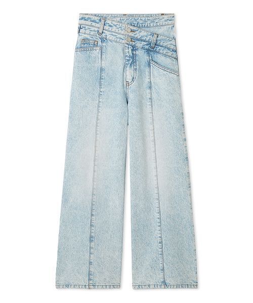 セール】アシメダブルウエストワイドデニムパンツ（その他パンツ