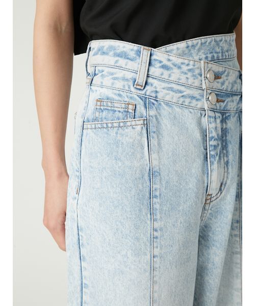 セール】アシメダブルウエストワイドデニムパンツ（その他パンツ