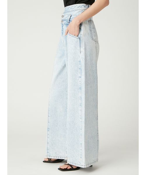 FRAY I.D（フレイ アイディー） ワイドデニムパンツ　ブルー　S ハイウエストワイドデニムパンツ | フレイ アイディー(FRAY I.D