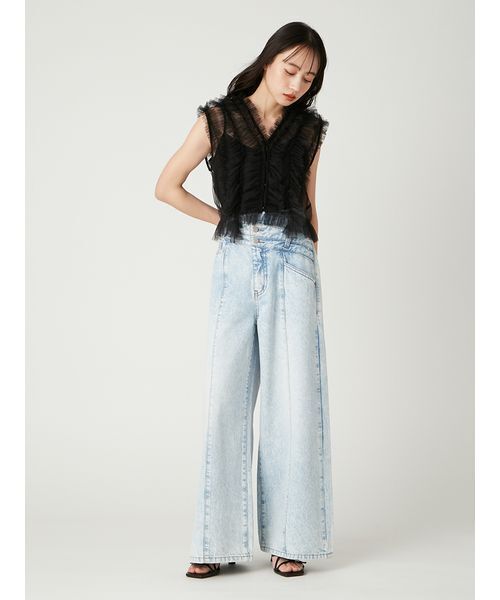 FRAY I.D（フレイアイディー）の「アシメダブルウエストワイドデニム