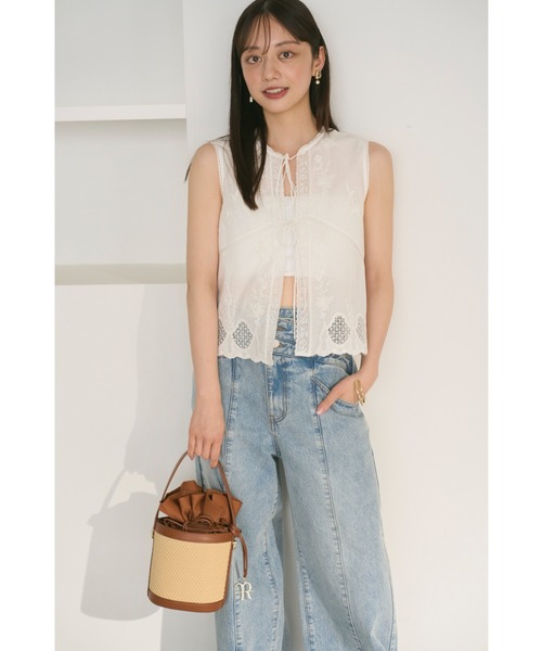 セール】アシメダブルウエストワイドデニムパンツ（その他パンツ