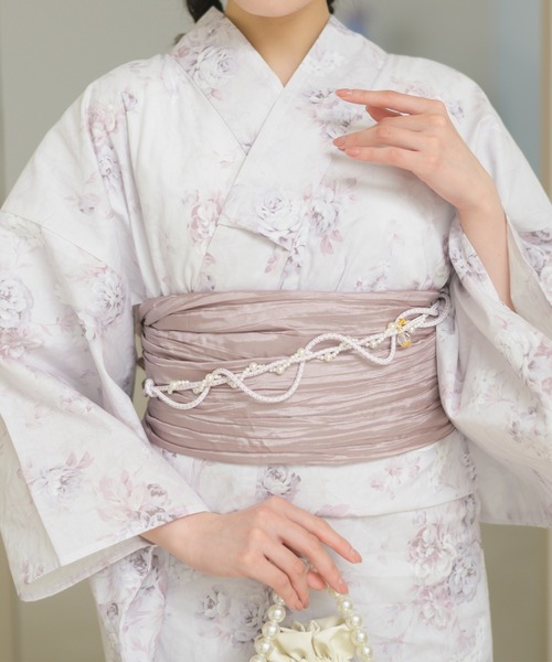 CELEN（セレン）の「【浴衣小物】パールつき飾り紐 帯飾り ベルト 単品（和装小物・レディース・ライトブルー/ライトピンク/ホワイト/ライトグリーン・FREE）」の4枚目の写真