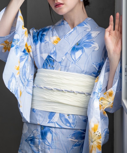 CELEN(セレン)の「【浴衣小物】パールつき飾り紐 帯飾り ベルト 単品(和装小物・レディース・ライトブルー/ライトピンク/ホワイト×シルバー/ライトグリーン/ブルー/ホワイト/ブラック・FREE)」の6枚目の写真