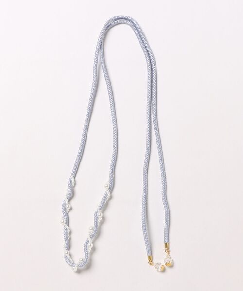 CELEN(セレン)の「【浴衣小物】パールつき飾り紐 帯飾り ベルト 単品(和装小物・レディース・ライトブルー/ライトピンク/ホワイト×シルバー/ライトグリーン/ブルー/ホワイト/ブラック・FREE)」の8枚目の写真