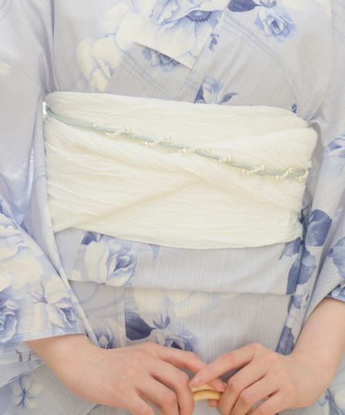 CELEN（セレン）の「【浴衣小物】パールつき飾り紐 帯飾り ベルト 単品（和装小物・レディース・ライトブルー/ライトピンク/ホワイト/ライトグリーン・FREE）」の18枚目の写真