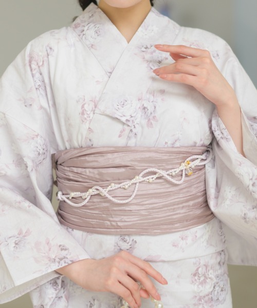 CELEN（セレン）の「【浴衣小物】パールつき飾り紐 帯飾り ベルト 単品（和装小物・レディース・ライトブルー/ライトピンク/ホワイト/ライトグリーン・FREE）」の21枚目の写真