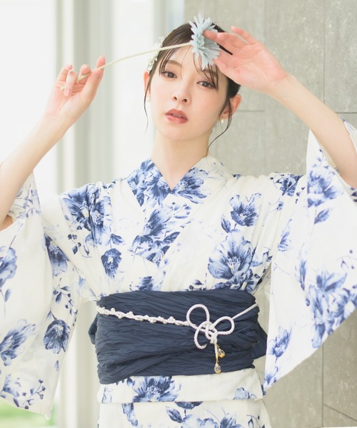 CELEN(セレン)の「【浴衣小物】パールつき飾り紐 帯飾り ベルト 単品(和装小物・レディース・ライトブルー/ライトピンク/ホワイト×シルバー/ライトグリーン/ブルー/ホワイト/ブラック・FREE)」の15枚目の写真