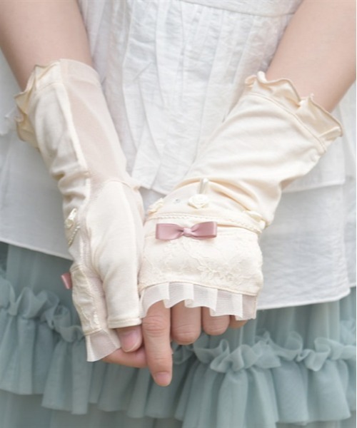 axes femme（アクシーズファム）の「巻きバラショートＵＶ手袋（手袋・レディース・キナリ/ブラック・FREE）」の7枚目の写真