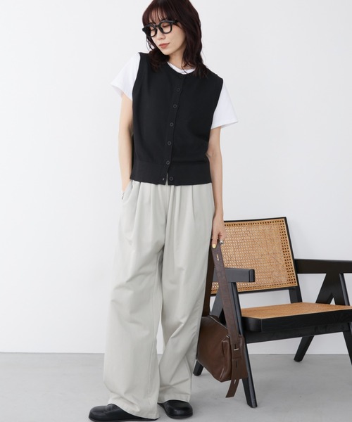 Auntie Rosa Holiday(アンティローザホリデー)の「カノコ編みクルーネックニットベスト(ベスト・レディース・レッド/アイボリー/ブラック・FREE)」の9枚目の写真