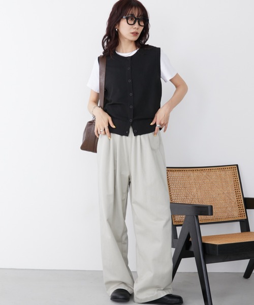 Auntie Rosa Holiday(アンティローザホリデー)の「カノコ編みクルーネックニットベスト(ベスト・レディース・レッド/アイボリー/ブラック・FREE)」の11枚目の写真