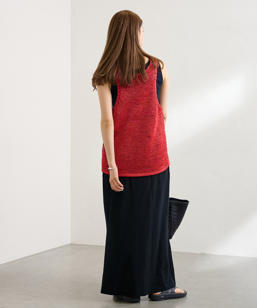 FRAMeWORK（フレームワーク）の「ラフィアライクニットタンク（タンクトップ・レディース・ベージュ/レッド・FREE）」の12枚目の写真