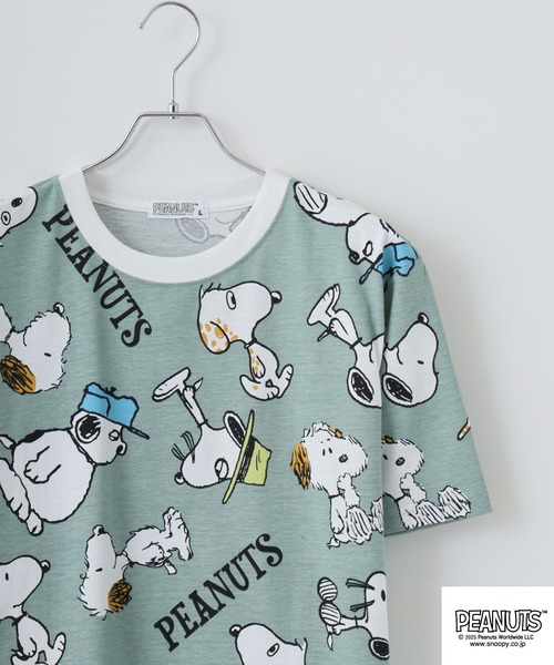 PEANUTS(ピーナッツ)の「PEANUTS プリント天竺半袖Tシャツ(Tシャツ/カットソー・メンズ・ホワイト/ライトカーキ/ブルーグレー・M/L/LL)」の3枚目の写真