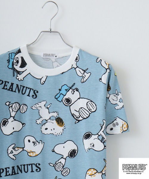 PEANUTS(ピーナッツ)の「PEANUTS プリント天竺半袖Tシャツ(Tシャツ/カットソー・メンズ・ホワイト/ライトカーキ/ブルーグレー・M/L/LL)」の2枚目の写真