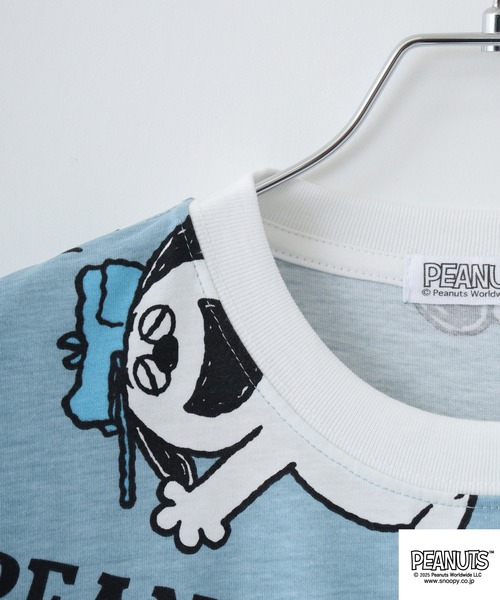PEANUTS(ピーナッツ)の「PEANUTS プリント天竺半袖Tシャツ(Tシャツ/カットソー・メンズ・ホワイト/ライトカーキ/ブルーグレー・M/L/LL)」の7枚目の写真