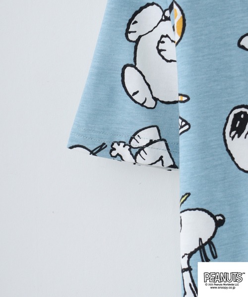 PEANUTS(ピーナッツ)の「PEANUTS プリント天竺半袖Tシャツ(Tシャツ/カットソー・メンズ・ホワイト/ライトカーキ/ブルーグレー・M/L/LL)」の8枚目の写真