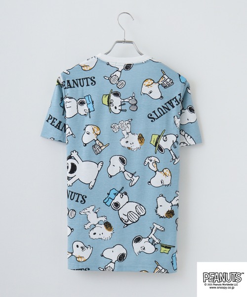 PEANUTS(ピーナッツ)の「PEANUTS プリント天竺半袖Tシャツ(Tシャツ/カットソー・メンズ・ホワイト/ライトカーキ/ブルーグレー・M/L/LL)」の9枚目の写真