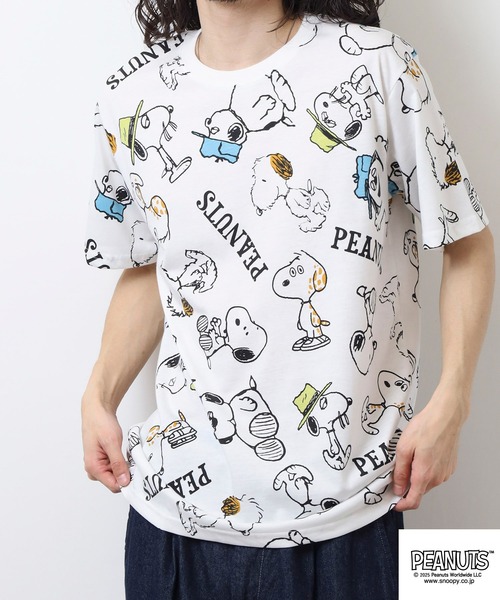 PEANUTS(ピーナッツ)の「PEANUTS プリント天竺半袖Tシャツ(Tシャツ/カットソー・メンズ・ホワイト/ライトカーキ/ブルーグレー・M/L/LL)」の11枚目の写真