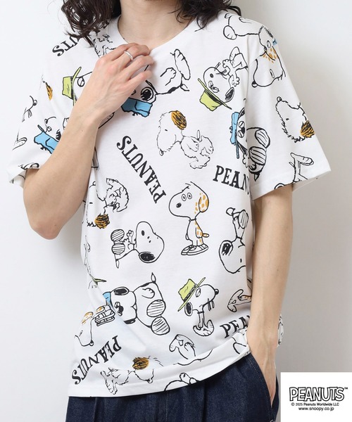 PEANUTS(ピーナッツ)の「PEANUTS プリント天竺半袖Tシャツ(Tシャツ/カットソー・メンズ・ホワイト/ライトカーキ/ブルーグレー・M/L/LL)」の12枚目の写真