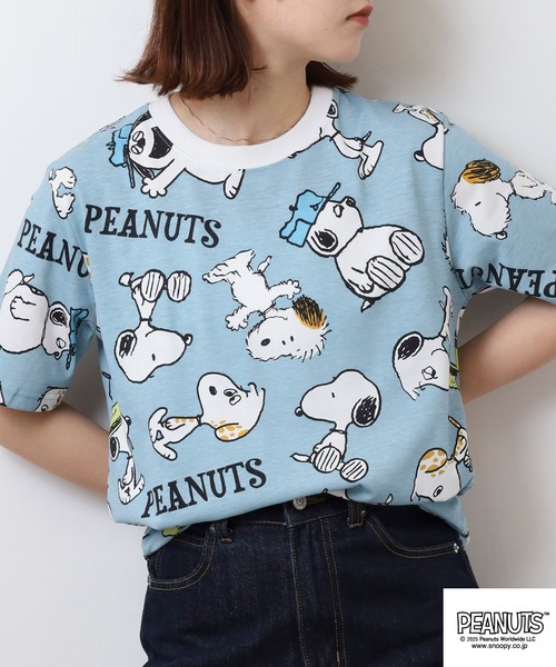 PEANUTS(ピーナッツ)の「PEANUTS プリント天竺半袖Tシャツ(Tシャツ/カットソー・メンズ・ホワイト/ライトカーキ/ブルーグレー・M/L/LL)」の18枚目の写真