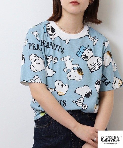 PEANUTS(ピーナッツ)の「PEANUTS プリント天竺半袖Tシャツ(Tシャツ/カットソー・メンズ・ホワイト/ライトカーキ/ブルーグレー・M/L/LL)」の16枚目の写真
